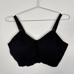 Kindred Bravely Nursing Bra Womens Large Busty Black Wireless Maternity ClipDown